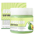 Natural Avocado Clay Face Mask Deep Skin Pore Cleansing Acne Blackhead Removal Masks